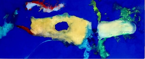 Neun Versuche Rot, und dann doch Blau de Bernd Caspar Dietrich, Pintura a la venta en Singulart