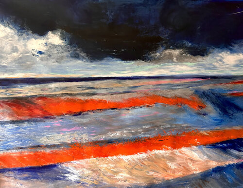 Notte al mare III - Cilento vor Capri und Amalfiküste van Sonja Kalmanfi, Schilderij te koop op Singulart