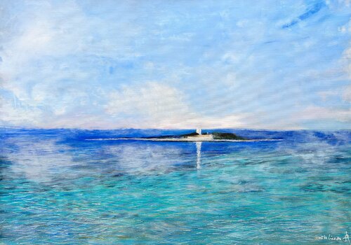 Il posto più bello - Punta Licosa - Cilento - Italien von Sonja Kalmanfi, Malerei kaufen auf Singulart