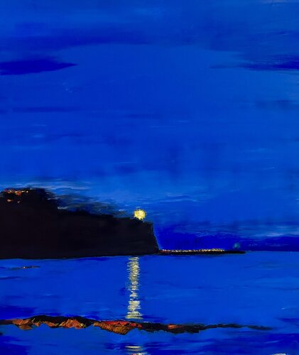 Faro di Agropoli - Cilento di Sonja Kalmanfi, Pittura in vendita su Singulart
