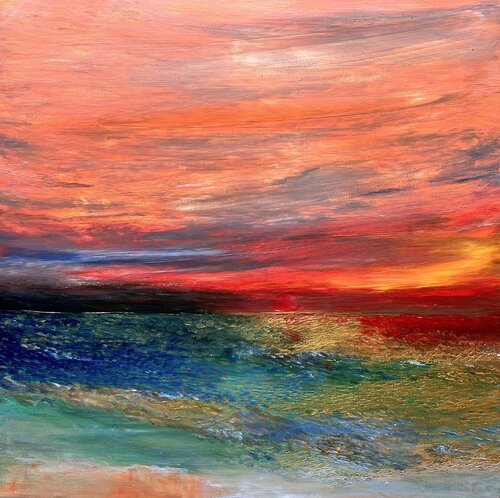 Mare di colori - Cilento, Paestum di Sonja Kalmanfi, Pittura in vendita su Singulart