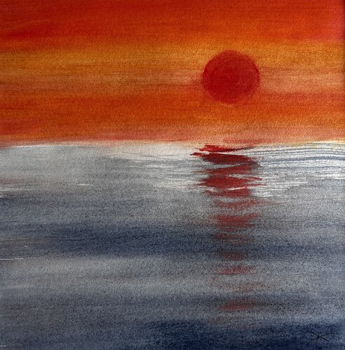 Tramonto Cilento di Sonja Kalmanfi, Pittura in vendita su Singulart