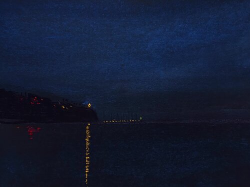 Faro di Agropoli II - Cilento van Sonja Kalmanfi, Schilderij te koop op Singulart