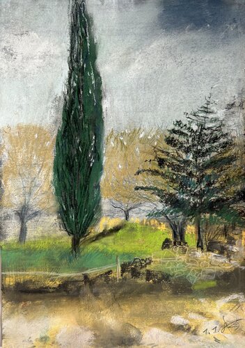 Sentiero per Baia Infreschi van Sonja Kalmanfi, Schilderij te koop op Singulart