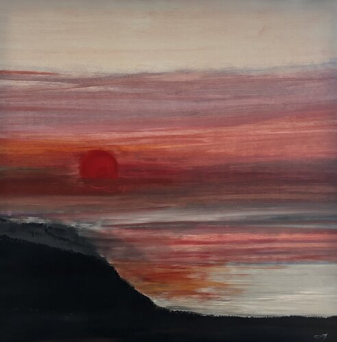 Tramonto Trentinara di Sonja Kalmanfi, Pittura in vendita su Singulart