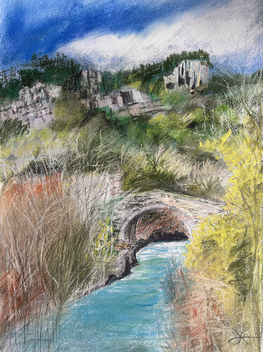 Il mio viaggio - Sant'Angelo a Fasanella van Sonja Kalmanfi, Schilderij te koop op Singulart