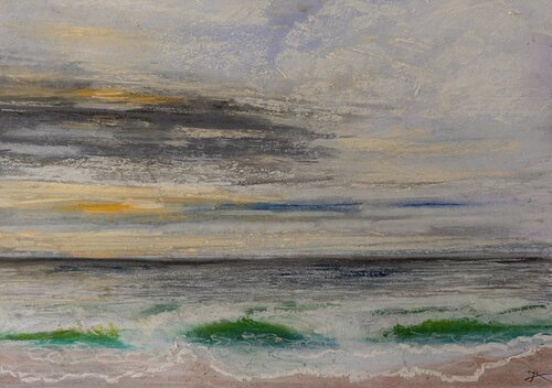 Una mattina - Spiaggia Baia Arena van Sonja Kalmanfi, Schilderij te koop op Singulart