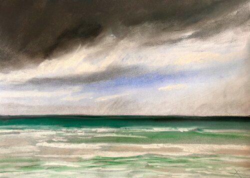 Una Mattina sul Lungomare di Agropoli di Sonja Kalmanfi, Pittura in vendita su Singulart