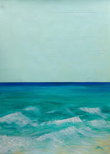 Orizzonte – Nastro blu de Sonja Kalmanfi, Pintura a la venta en Singulart