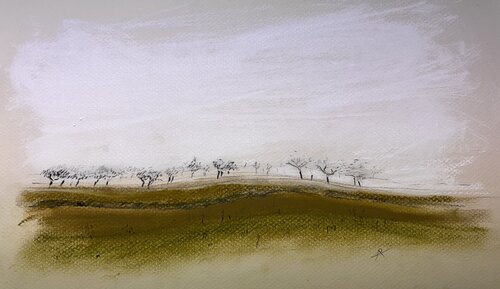 Quiet langscape III di Sonja Kalmanfi, Pittura in vendita su Singulart
