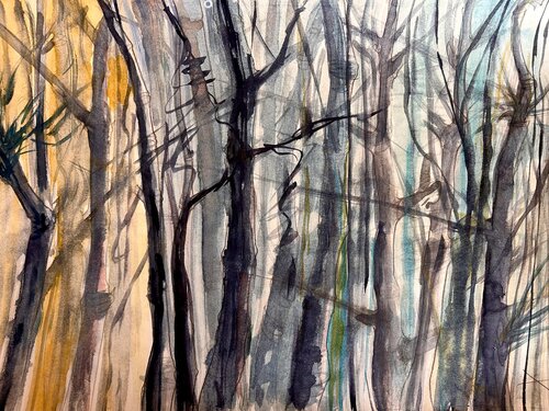 Ein Morgen im Wald van Sonja Kalmanfi, Schilderij te koop op Singulart