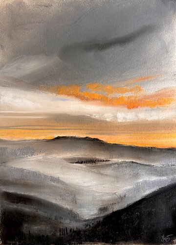 Nella distanza - da Rutino al Monte Gelbison von Sonja Kalmanfi, Malerei kaufen auf Singulart