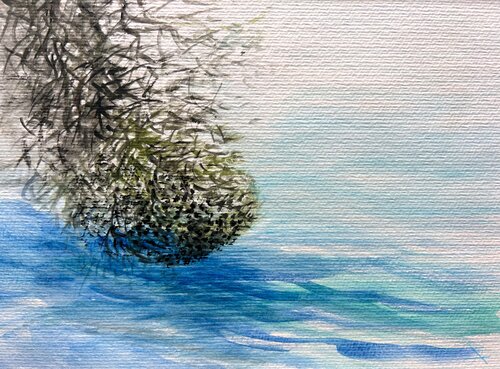 Acqua calma - Punta Licosa di Sonja Kalmanfi, Pittura in vendita su Singulart