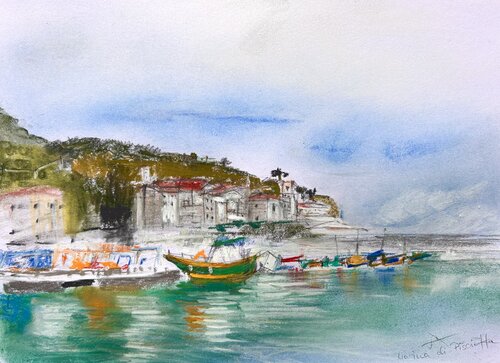 Marina di Pisciotta - Cilento par Sonja Kalmanfi, Peinture en vente sur Singulart