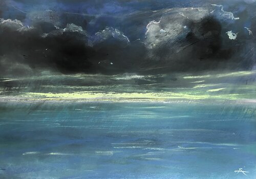 Dark clouds are looming. by Sonja Kalmanfi, Painting for Sale on Singulart