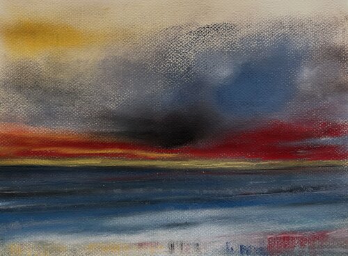 Notte al mare II - Cilento vor Capri und Amalfiküste by Sonja Kalmanfi, Painting for Sale on Singulart