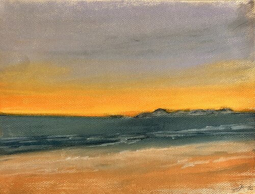 Il mare a dicembre - Amalfiküste - Capri di Sonja Kalmanfi, Pittura in vendita su Singulart