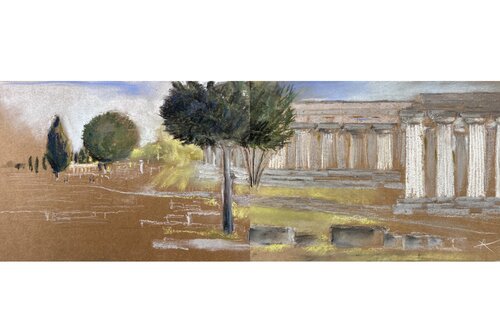 Lungo la Via Sacra par Sonja Kalmanfi, Peinture en vente sur Singulart