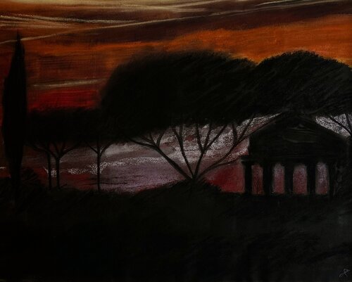 Il passaggio alla notte - Tramonto Athena van Sonja Kalmanfi, Schilderij te koop op Singulart
