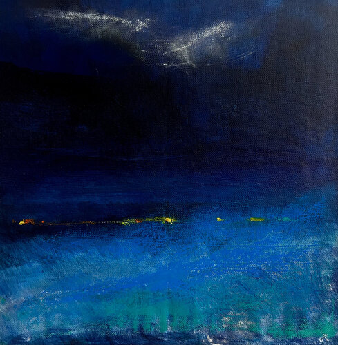 Luci notturne - Castellabate by Sonja Kalmanfi, Painting for Sale on Singulart