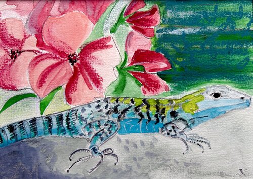 Lucertola muraiola / Cilentana ll par Sonja Kalmanfi, Peinture en vente sur Singulart