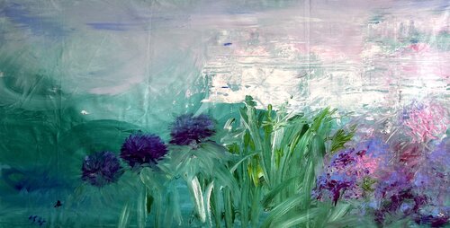 Shades of Mediterranean Purple - Villa Cerone di Sonja Kalmanfi, Pittura in vendita su Singulart