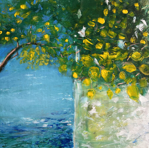 Tra luce e blu - Mediterranean Light van Sonja Kalmanfi, Schilderij te koop op Singulart