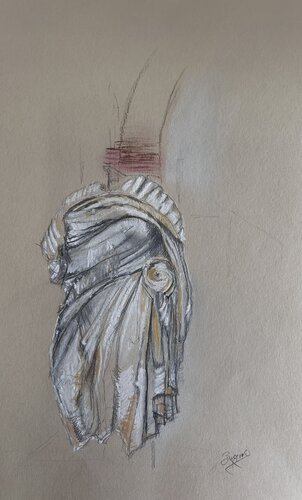 Buccino - a Roman robe von Sonja Kalmanfi, Malerei kaufen auf Singulart