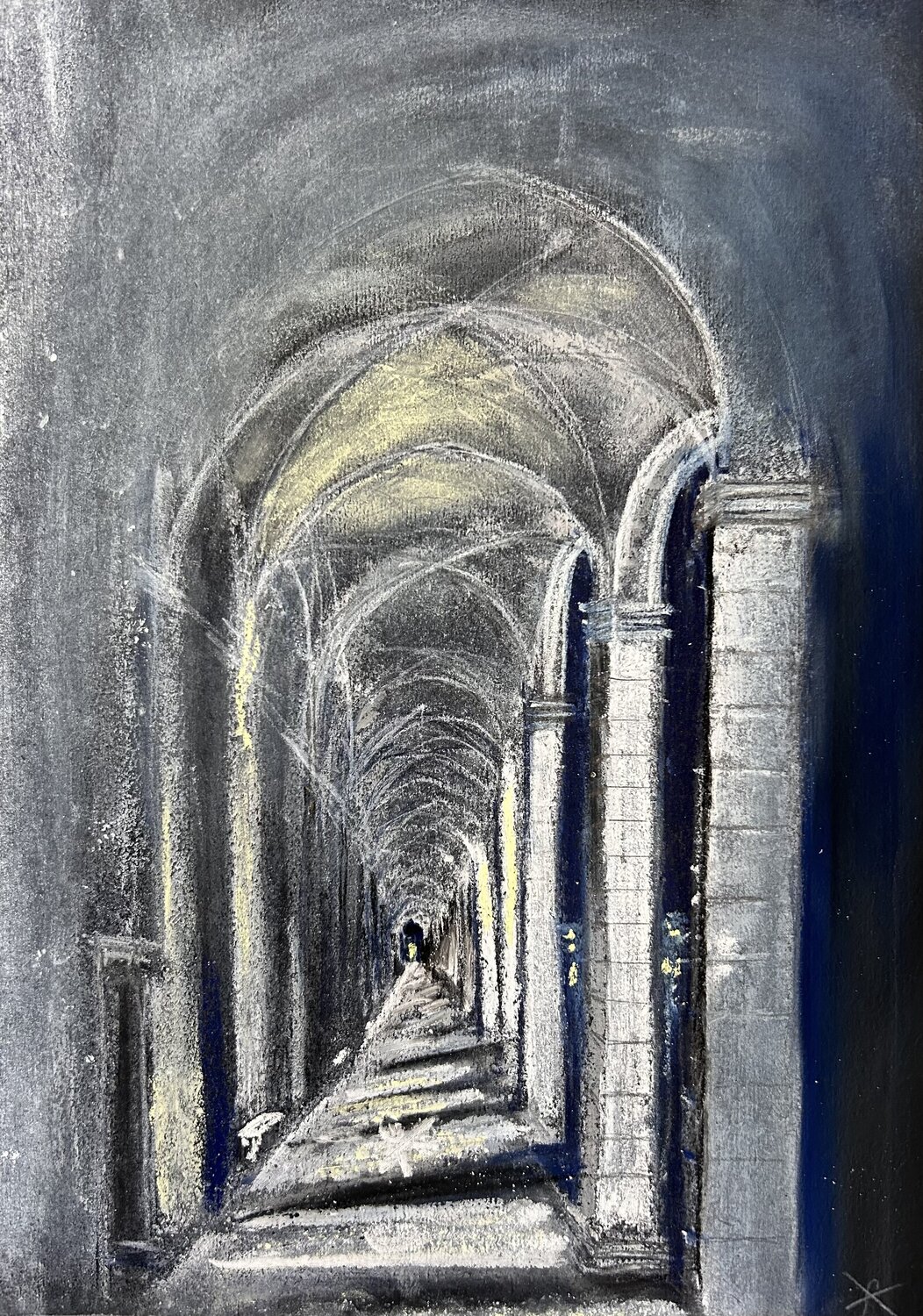 Inversione - Certosa di San Lorenzo – Padula Sonja Kalmanfi Originalgemälde zu verkaufen