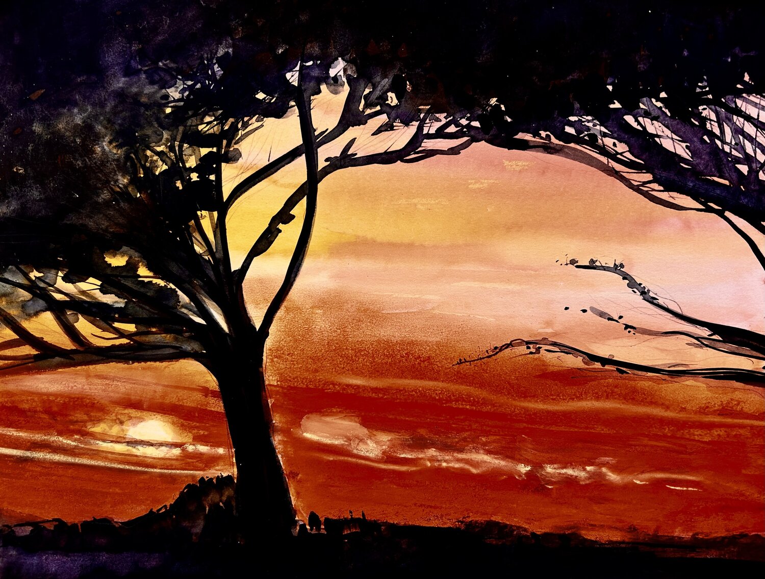 Tramonto di Paestum Sonja Kalmanfi Originalgemälde zu verkaufen