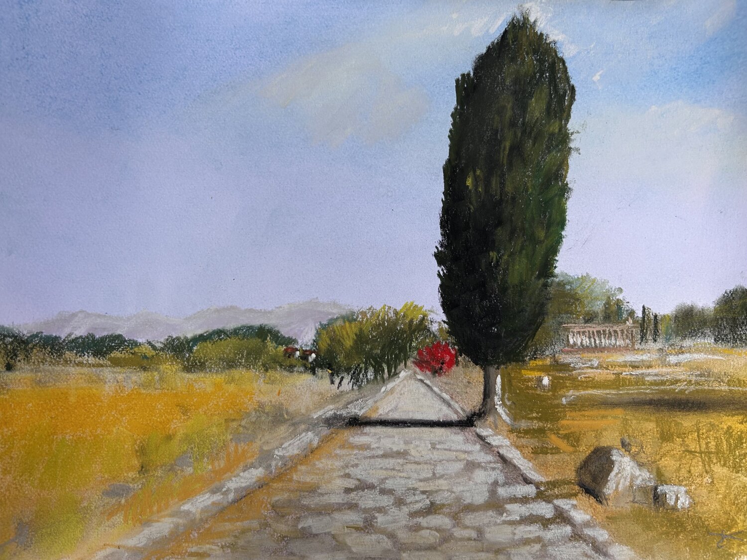 Via Sacra - Towards the Mediterranean Sonja Kalmanfi Original painting for sale
