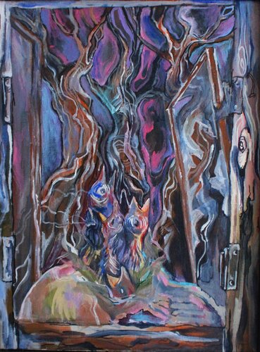 LOS PAJAROS NO SABEN VOLAR III van Ares Zanoaga, Schilderij te koop op Singulart
