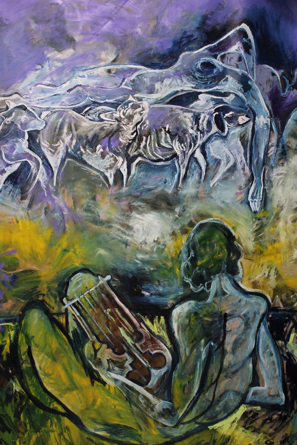 LA NANA DE ORFEO Ares Zanoaga Origineel schilderij te koop