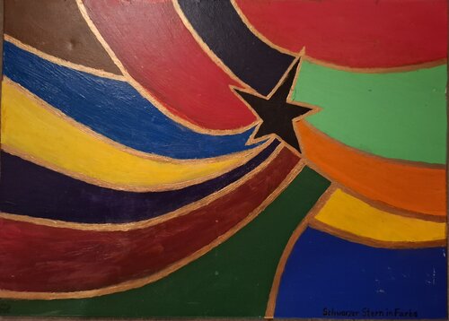 Schwarzer Stern in Farbe van Ralf Graf Greif von Greifenstein, Schilderij te koop op Singulart