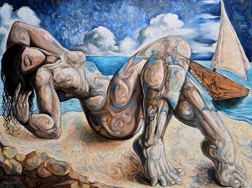 Whispers on the Shore van Darwin Leon, Schilderij te koop op Singulart