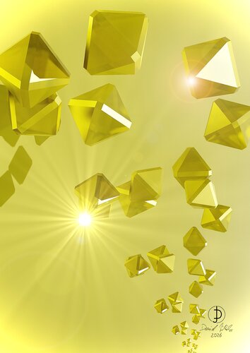 IceCristals 2.0 - Sungold di Daniel Juelicher, Stampa in vendita su Singulart