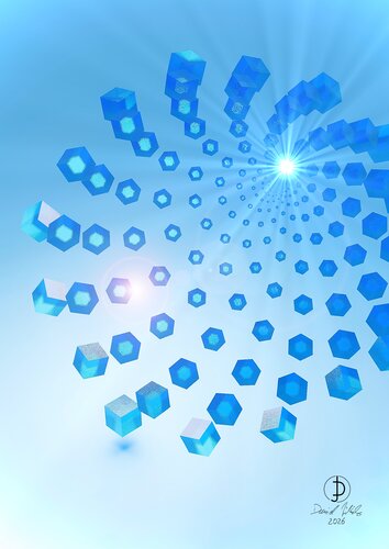 IceCubes 2.0 - Skyblue di Daniel Juelicher, Stampa in vendita su Singulart