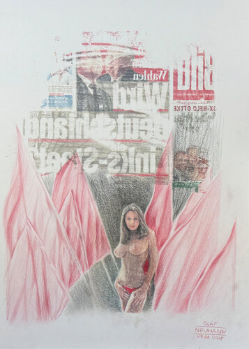 Bildprojekt 111 - Red Flags di Olaf Neumann, Opera su carta in vendita su Singulart