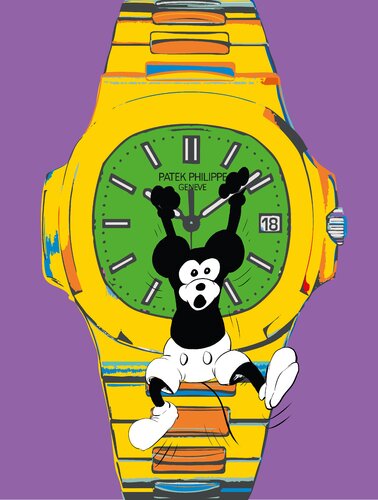 Patek Phillipe Mickey Yellow by Olaf Neumann, 회화 for Sale on Singulart