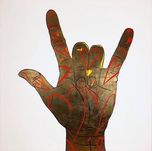 Goldenes Herz von Felix Endriss, Malerei kaufen auf Singulart