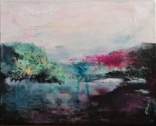 Echoes Across the Water di Shan Faz, Pittura in vendita su Singulart
