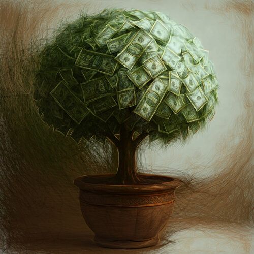 DER GELDBAUM by JOACHIM ARNO ZIEGENRÜCKER (JOARNO), Print for Sale on Singulart