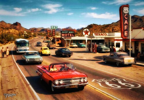 ROUTE 66 by JOACHIM ARNO ZIEGENRÜCKER (JOARNO), Print for Sale on Singulart