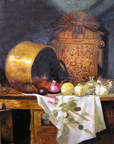 Pot ge Cuivre di David Kingham, Pittura in vendita su Singulart