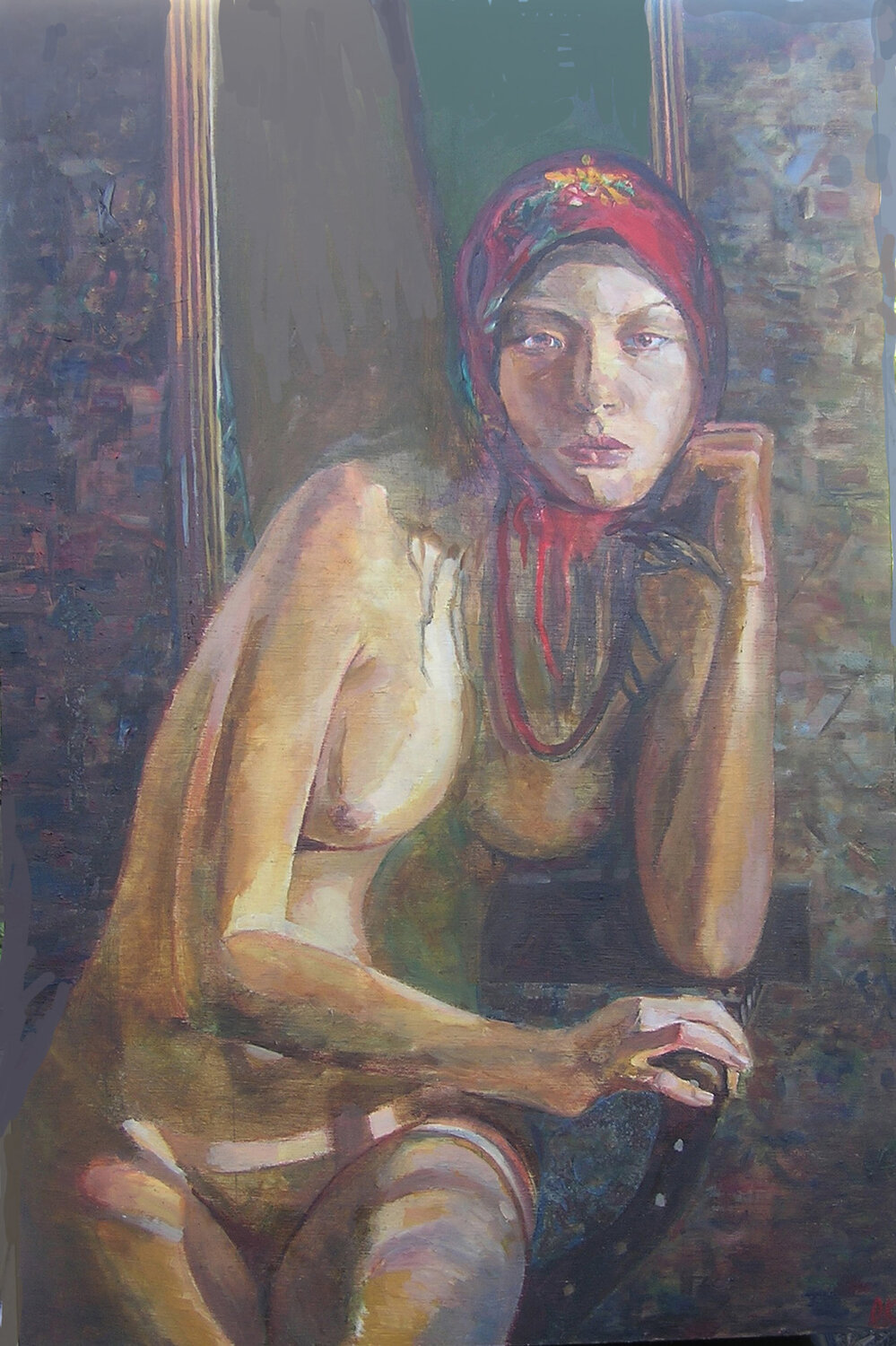 Girl with a red headscarf David Kingham