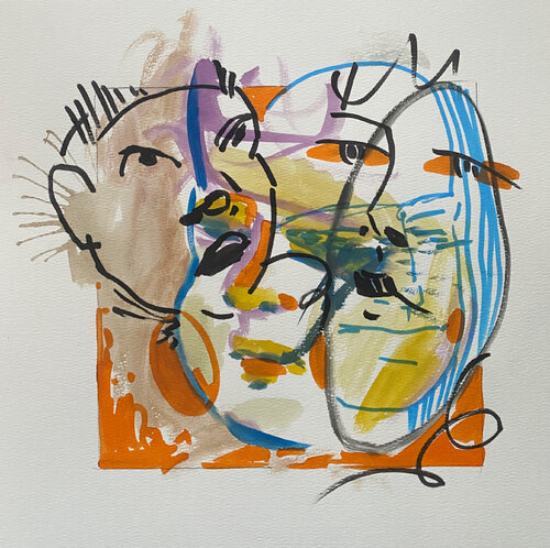 Silent watchers von Andreea Bianca Velcsov, Werk auf Papier kaufen auf Singulart