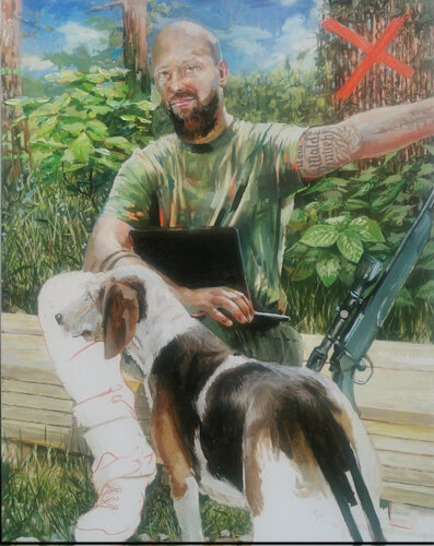 Revierförster Martin Gottwald in Dölln van Sigurd Wendland, Schilderij te koop op Singulart