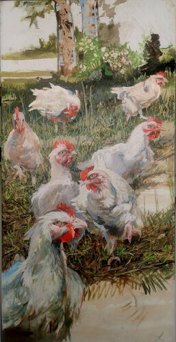 Dorfparlament 2 van Sigurd Wendland, Schilderij te koop op Singulart