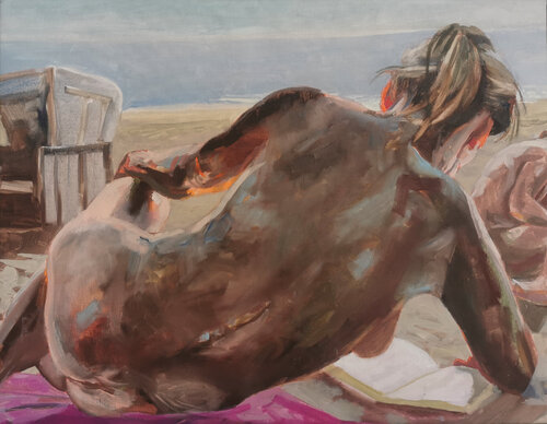 Rückenakt am Strand Sigurd Wendland