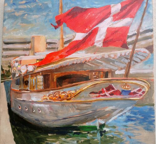 Das Schiff der Dänischen Königin von Sigurd Wendland, Malerei kaufen auf Singulart